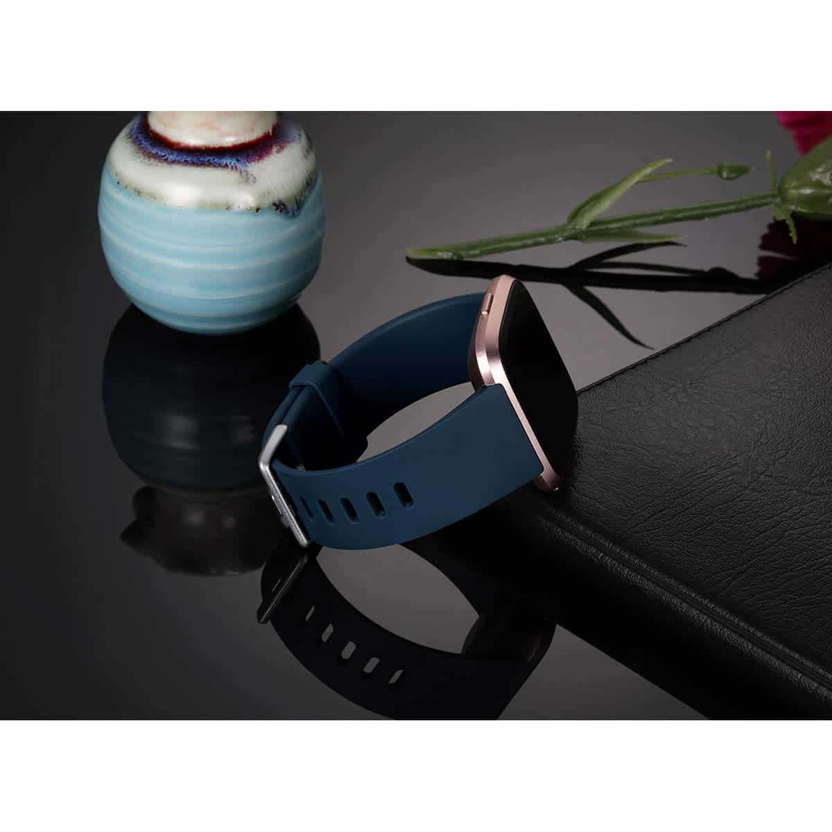 Curea Bratara Edman pentru Fitbit Versa / Versa 2, marimea S, Albastru