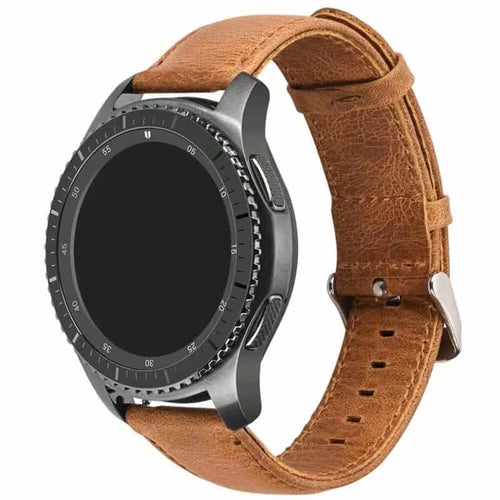 Edman leather strap compatible with Samsung Gear S3, quick release pins, 22mm