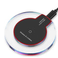 Resigilat: Incarcator wireless Qi Edman W10, pad pentru birou, alb-transparent, pentru Iphone Samsung Huawei LG, cablu micro USB inclus