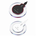 Incarcator wireless Qi Edman W10, pad pentru birou, alb-transparent, pentru Iphone Samsung Huawei LG, cablu micro USB inclus