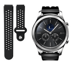 Curea silicon sport Edman compatibila Samsung Gear S3, telescoape Quick Release, 22mm, Negru