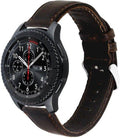 Curea din piele Edman compatibila cu Samsung Gear S3, telescoape Quick Release, 22mm, Maro inchis