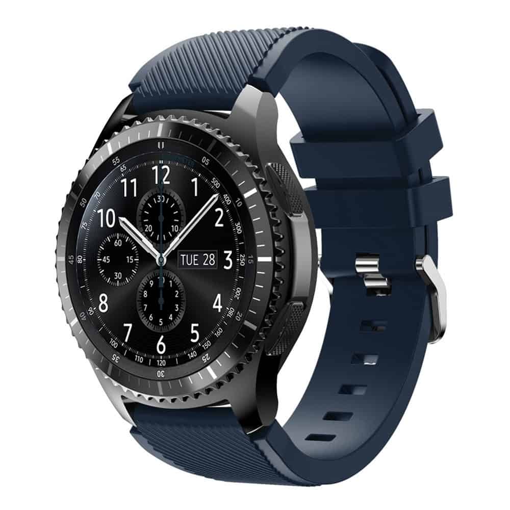 Curea silicon Edman compatibila Samsung Gear S3, telescoape Quick Release, 22mm, Albastru inchis