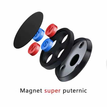 Suport auto magnetic Edman pentru masina cu prindere in grila de ventilatie, Negru