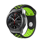 Curea silicon sport Edman compatibila Samsung Gear S3, telescoape Quick Release, 22mm, Negru/Verde