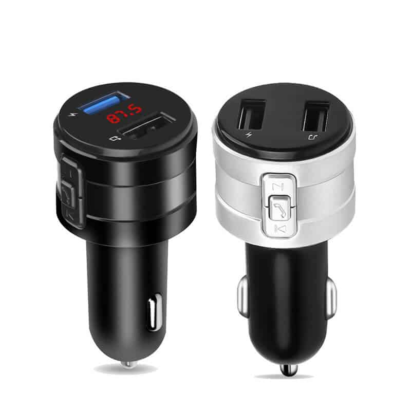 Adaptor Car Kit FM handsfree Edman BK04, Bluetooth 5.0, 2xUSB, Gri