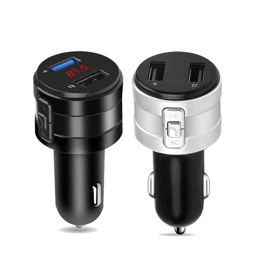 Adaptor Car Kit FM handsfree Edman BK04, Bluetooth 5.0, 2xUSB, Gri