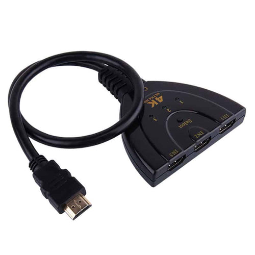 HDMI splitter, 4K, 3 inputs, 1 output, 50cm cable