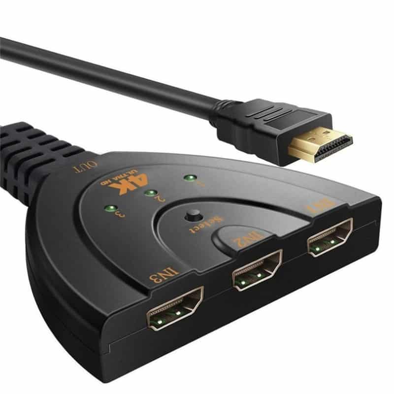 Adaptor HDMI 4k Edman cu 3 porturi, Switch Splitter, negru