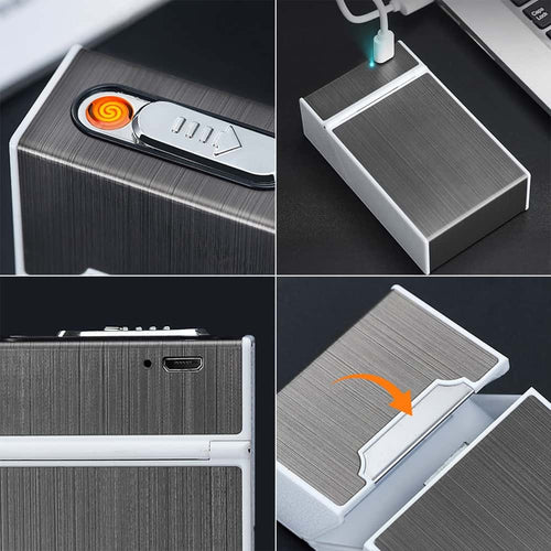 Bricheta Edman cu carcasa pachet tigari, incarcare USB, Negru