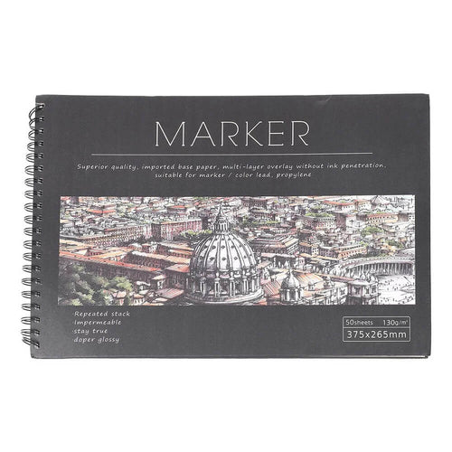 Edman spiral sketchbook, 50 sheets, 130 g/m2, professional white paper
