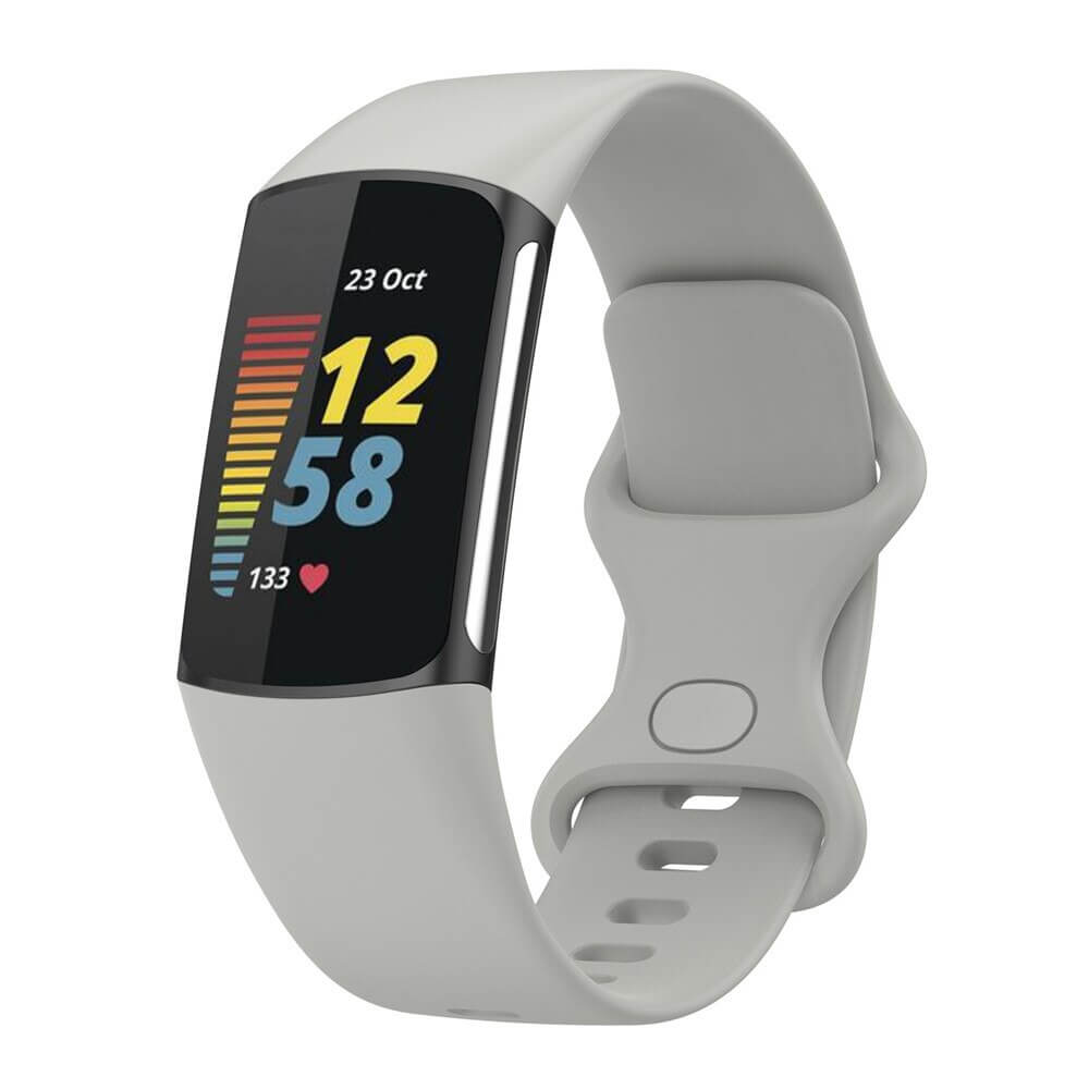 Bratara siliconica Edman pentru Fitbit Charge 5/6, marimea S, Gri