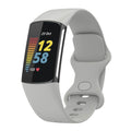 Bratara siliconica Edman pentru Fitbit Charge 5/6, marimea S, Gri