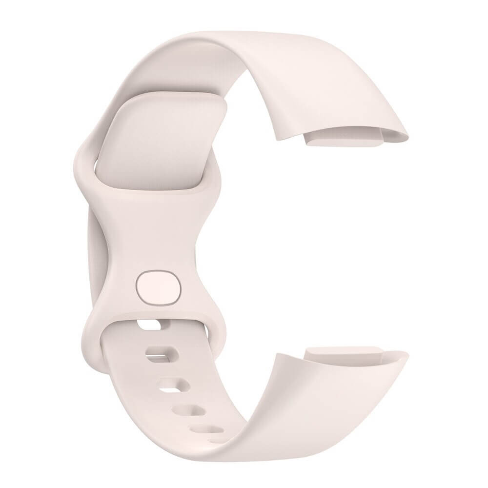 Bratara siliconica Edman pentru Fitbit Charge 5/6, marimea S, Lunar White