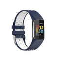 Curea Bratara sport Edman pentru Fitbit Charge 5/6, Albastru/Alb