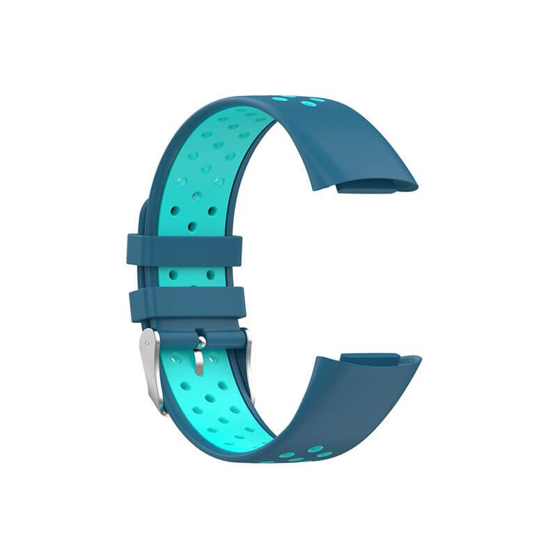 Curea Bratara sport Edman pentru Fitbit Charge 5/6, Albastru/Turcoaz
