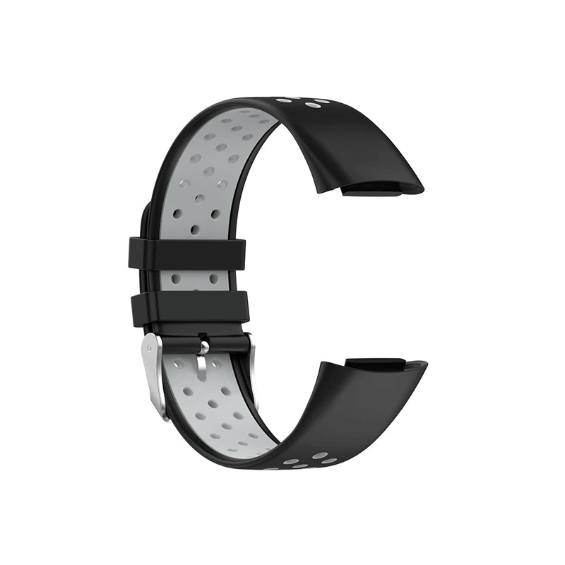 Curea Bratara sport Edman pentru Fitbit Charge 5/6, Negru/Gri