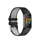 Curea Bratara sport Edman pentru Fitbit Charge 5/6, Negru/Gri