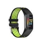 Curea Bratara sport Edman pentru Fitbit Charge 5/6, Negru/Verde