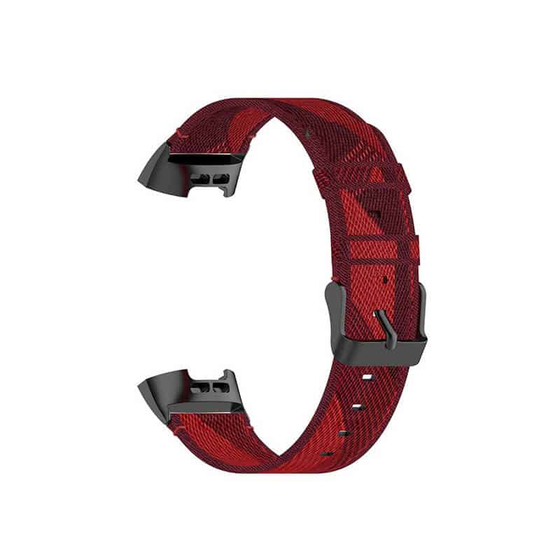 Curea de schimb Edman pentru Fitbit Charge 3 / 4 / SE, material textil, Rosu