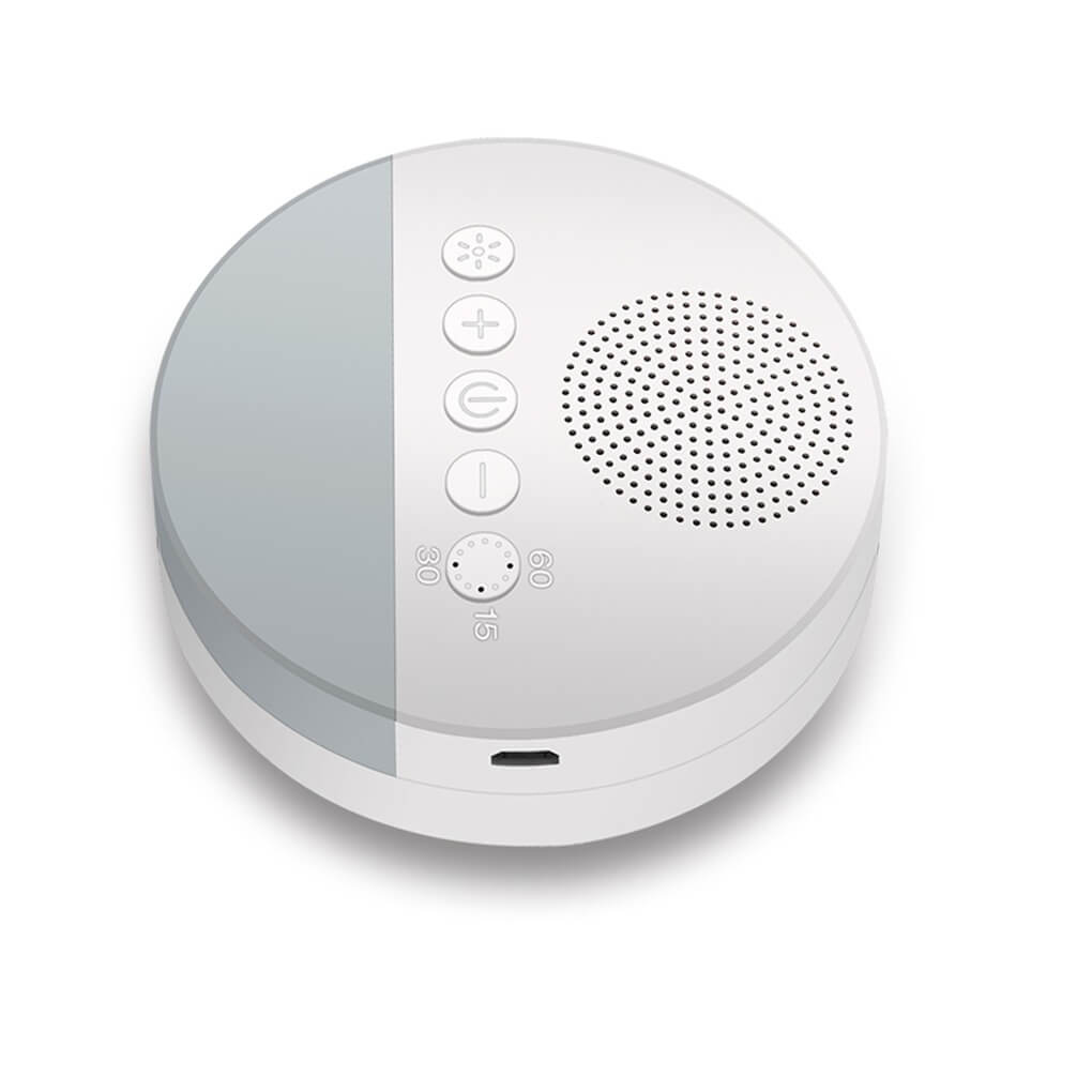 Dispozitiv sunete albe Edman A1, 20 sunete HD pentru bebelusi si adulti, reincarcabil, timp personalizat, lumina de veghe, White Noise, Alb