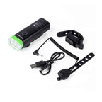 Far bicicleta cu senzor de lumina si claxon/sonerie, rezistent la apa, cu incarcare USB