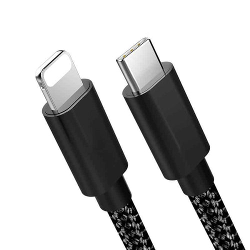 Edman USB-C to Lightning (iPhone) data cable, 18W, 1m, Black