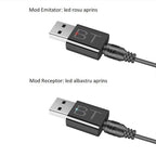 Adaptor Emitator/Receptor Edman BKTV Bluetooth 5, DAC 2 in 1, intrare AUX, iesire audio, jack 3.5 mm