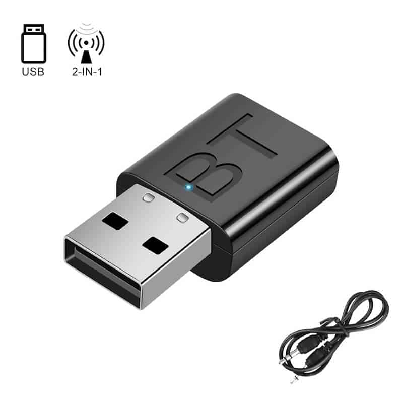 Adaptor Emitator/Receptor Edman BKTV Bluetooth 5, DAC 2 in 1, intrare AUX, iesire audio, jack 3.5 mm