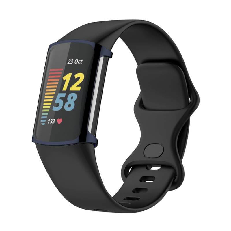 Husa Siliconica Edman pentru Fitbit Charge 5, Albastru inchis