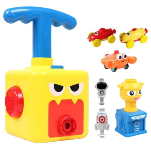 Edman POB Fun Puzzle interactief speelgoed ballonauto met lanceerder, educatief, ballonpomp, 12 ballonnen