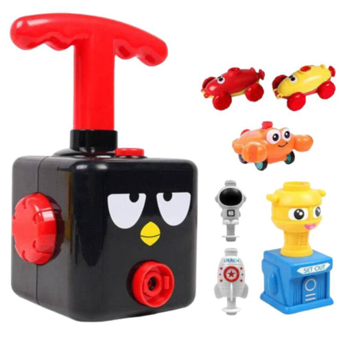 Edman POB Fun Puzzle interactive balloon car launcher toy, educational, balloon pump, 12 balloons