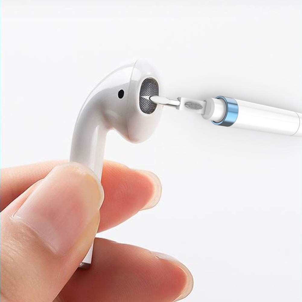 Kit Edman Cleaning, 3 in 1, pentru curatare casti AirPods, Buds, wireless, bluetooth, difuzor telefon, tastatura, mufa incarcare telefon, cu 3 capete diferite, Alb