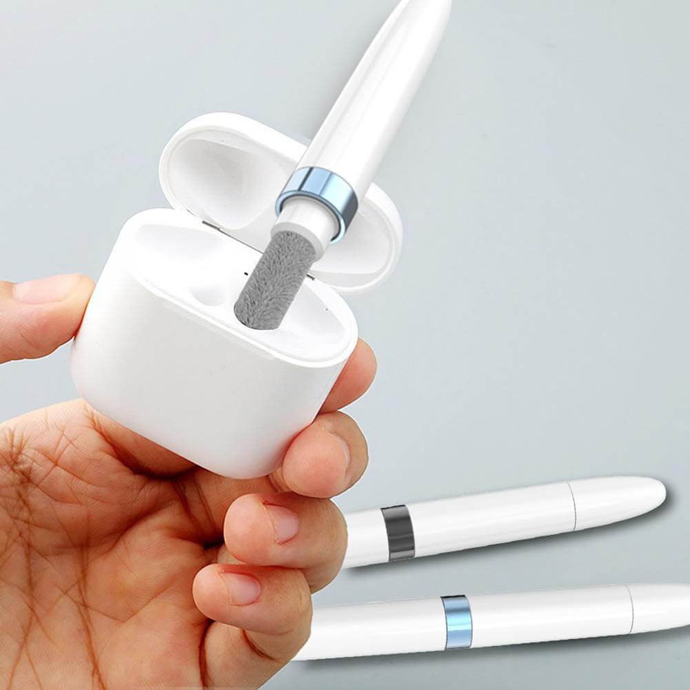 Kit Edman Cleaning, 3 in 1, pentru curatare casti AirPods, Buds, wireless, bluetooth, difuzor telefon, tastatura, mufa incarcare telefon, cu 3 capete diferite, Alb