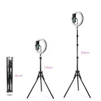 Lampa circulara Selfie Ring Light Apexel APL-FL10JJ14Y, diametru 26cm, cu tripod/trepied si suport telefon