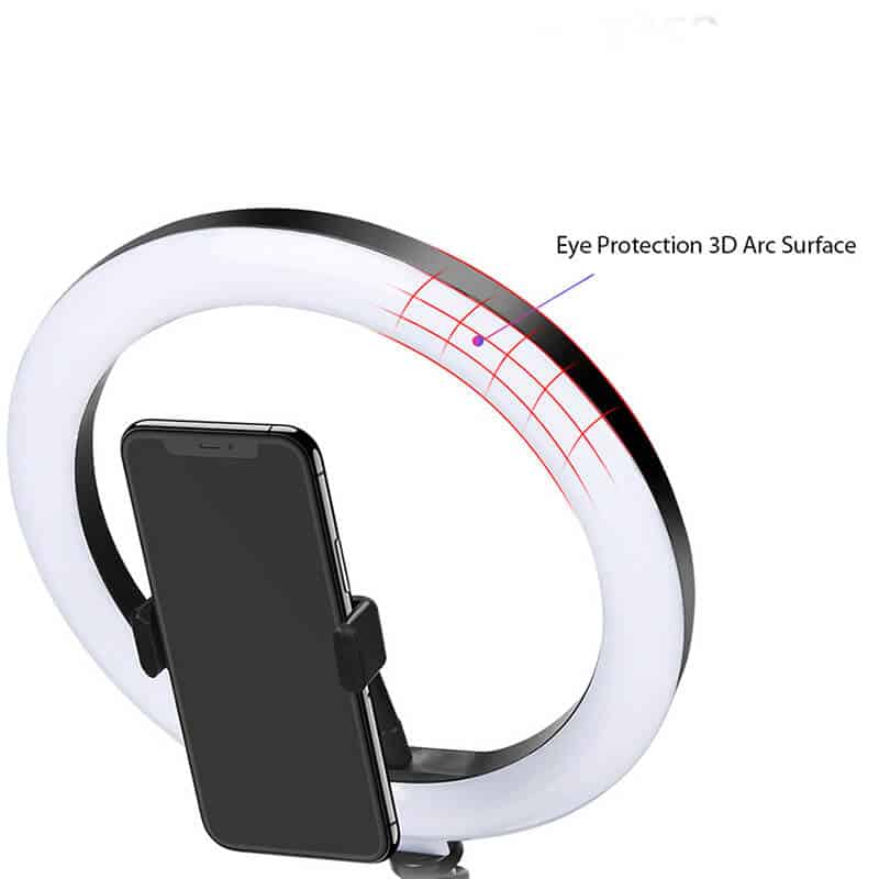Lampa circulara Selfie Ring Light Apexel APL-FL10JJ13Y, diametru 26cm, cu tripod/trepied mini si suport telefon