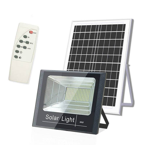 Edman Q-L100 solar-powered wall lamp with remote control, 100W, black