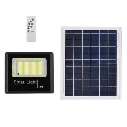 Edman Q-L300 solar-powered wall lamp with remote control, 300W, black