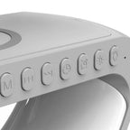 Lampa inteligenta Edman RGB, cu incarcare rapida, fara fir, difuzoare, afisaj digital, alarma, control prin aplicatie, Gri