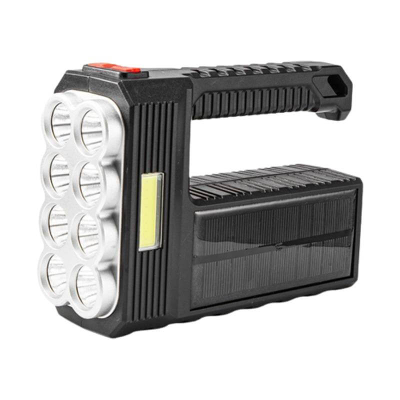 Lanterna Edman Spotlight, rezistenta la apa, cu baterie 1200 mAh, 1400 lumeni, incarcare solara, Negru