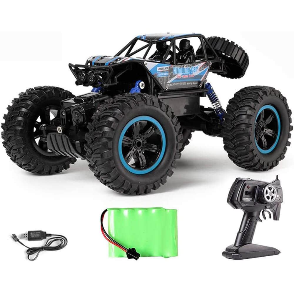 Masina cu telecomanda Edman MZ2838 RC 4WD Buggy Crawler 4x4, scara 1:14, foarte rezistenta, de mare viteza, Albastru