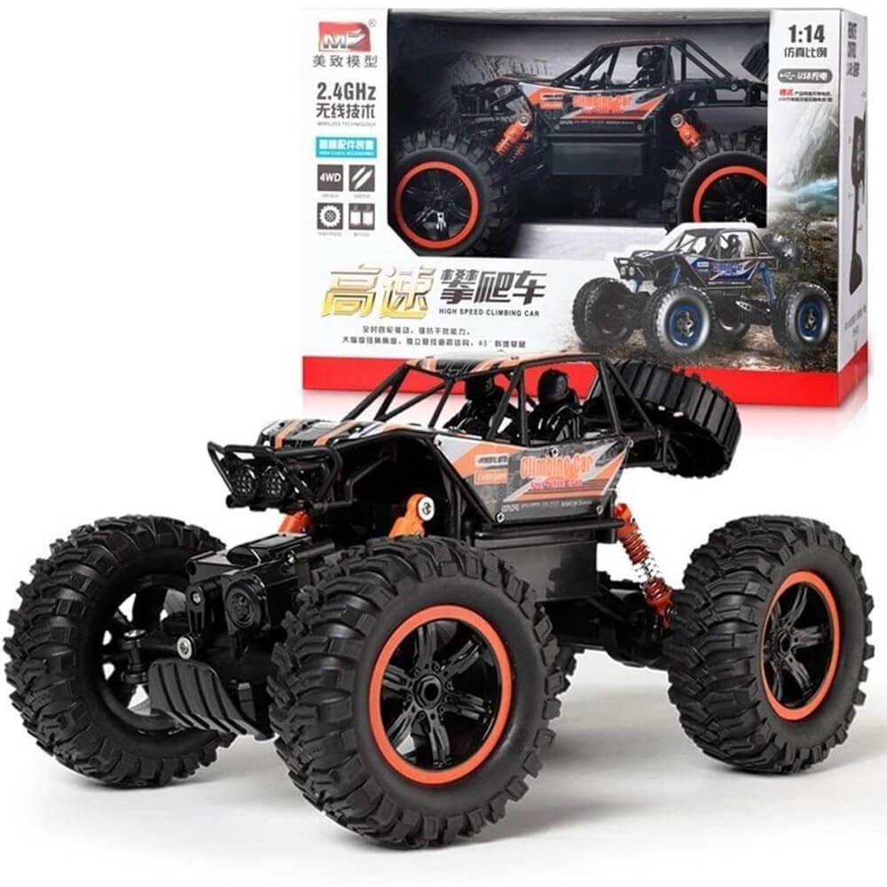 Masina cu telecomanda Edman MZ2838 RC 4WD Buggy Crawler 4x4, scara 1:14, foarte rezistenta, de mare viteza, Portocaliu