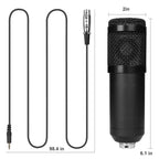 Microfon Profesional de Studio Condenser Edman BM800 cu stand inclus pentru Inregistrare Vocala, Streaming, Gaming, Karaoke, Negru