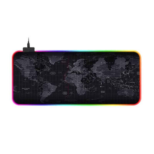 Herná podložka pod myš Edman King Size s RGB LED, 90x40 cm, čierna