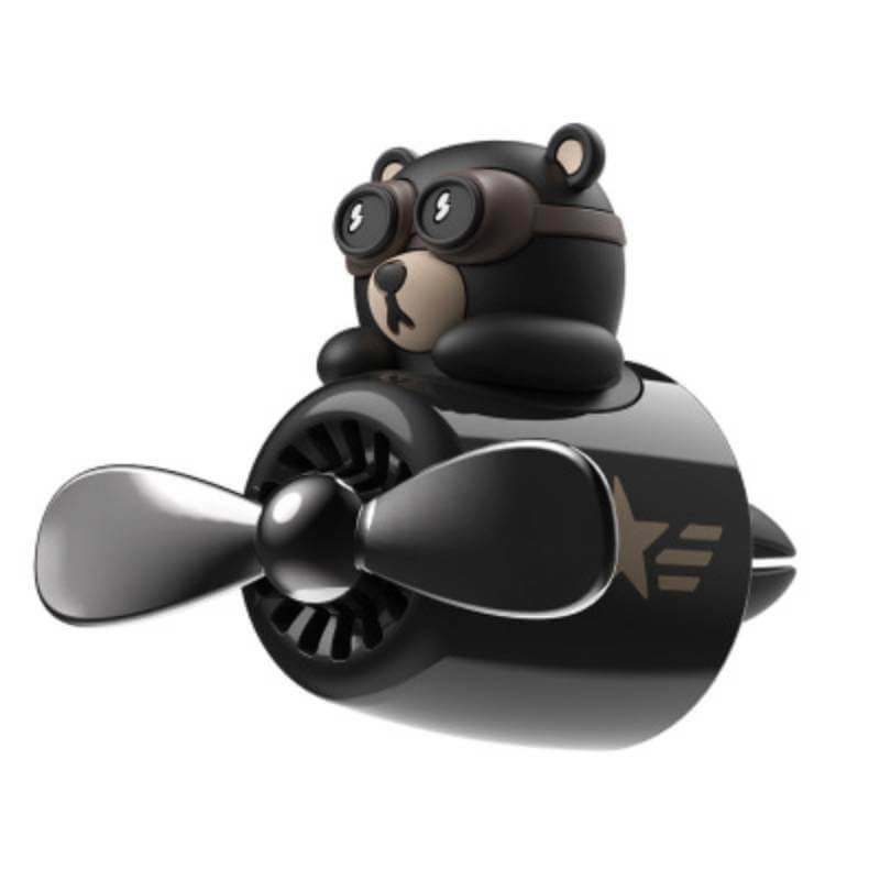Odorizant auto Edman Aviator Bear Pilot, pentru grila de ventilatie, Negru