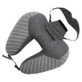 Perna pentru gat si avion Edman Essential U1S, cu suport lombar, 32x30x11 cm, Gri inchis