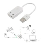 Placa de sunet Edman USB 7.1, cu adaptor pentru casti si microfon, Alb