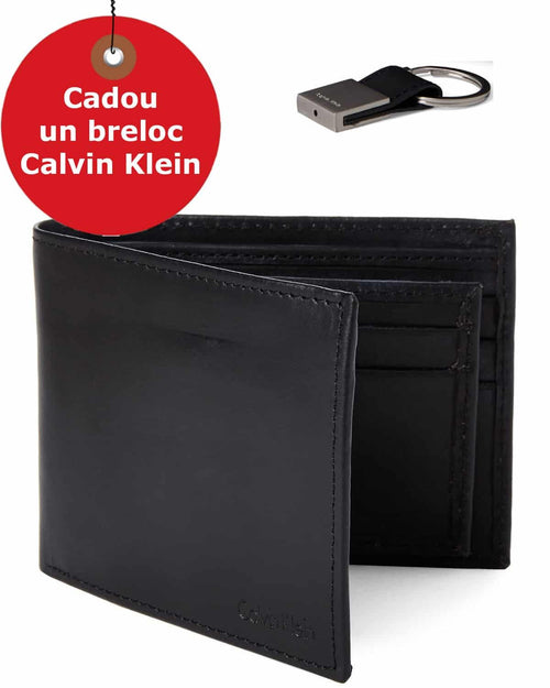 Calvin Klein wallet and key fob set - Bookfold & Key Fob Set, leather, Black