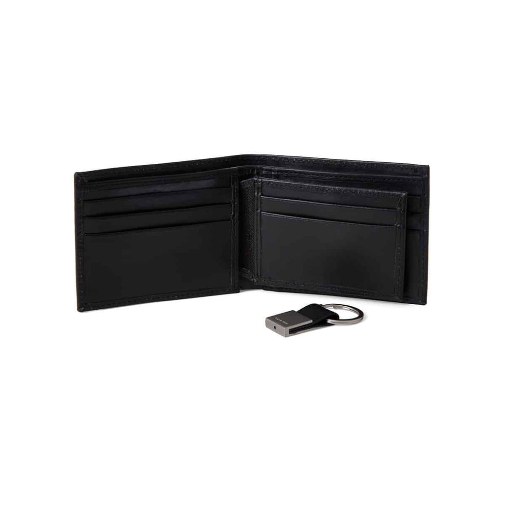 Set Portofel Calvin Klein Si Breloc - Bookfold & Key Fob Set, din piele, Negru