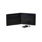 Set Portofel Calvin Klein Si Breloc - Bookfold & Key Fob Set, din piele, Negru